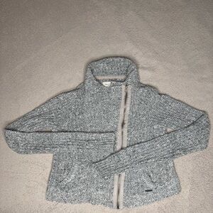 Vintage Y2K Abercrombie & Fitch Gray Asymmetrical Zip Knit Cardigan- Women's M
